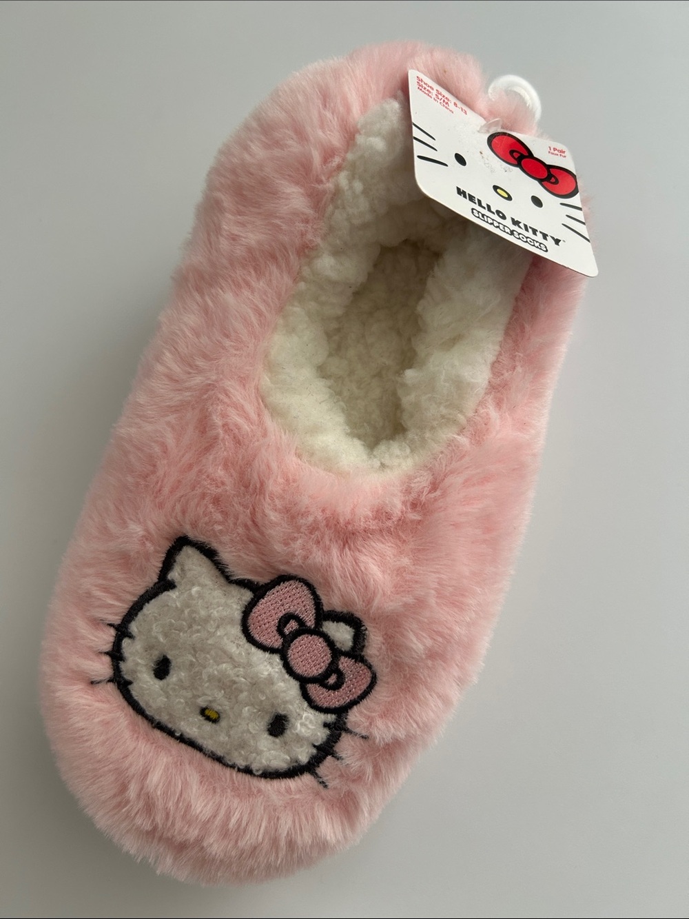 Hello Kitty Slipper Sockd 1 pair Size S/M (8-13)